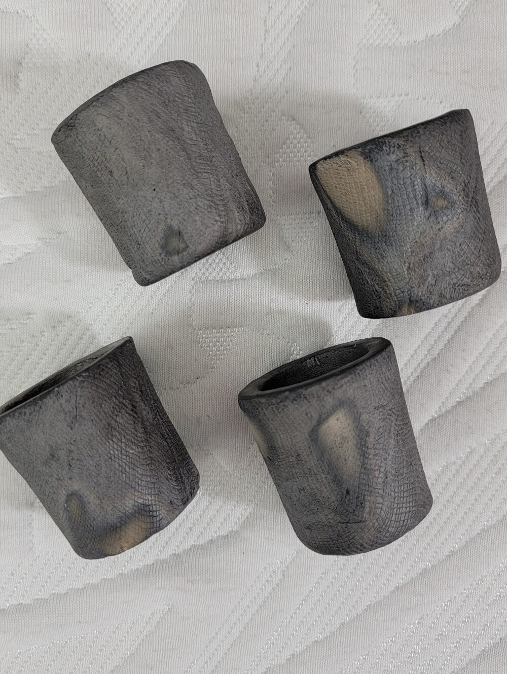 Handmade Grey Soapstone Shot Glasses Set of 4 Natural Stone Barware Gray stone